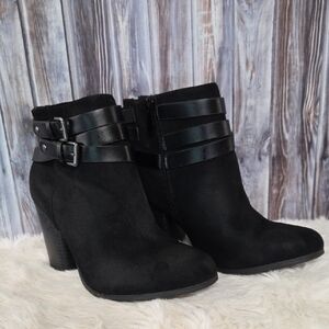 Torrid Black Ankle Booties with Buckle Straps Size 9